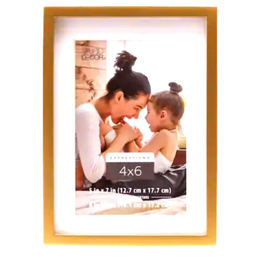 Parisian Home Metal Frame Collection Gold 6x6 Matted to 4x6 Frame